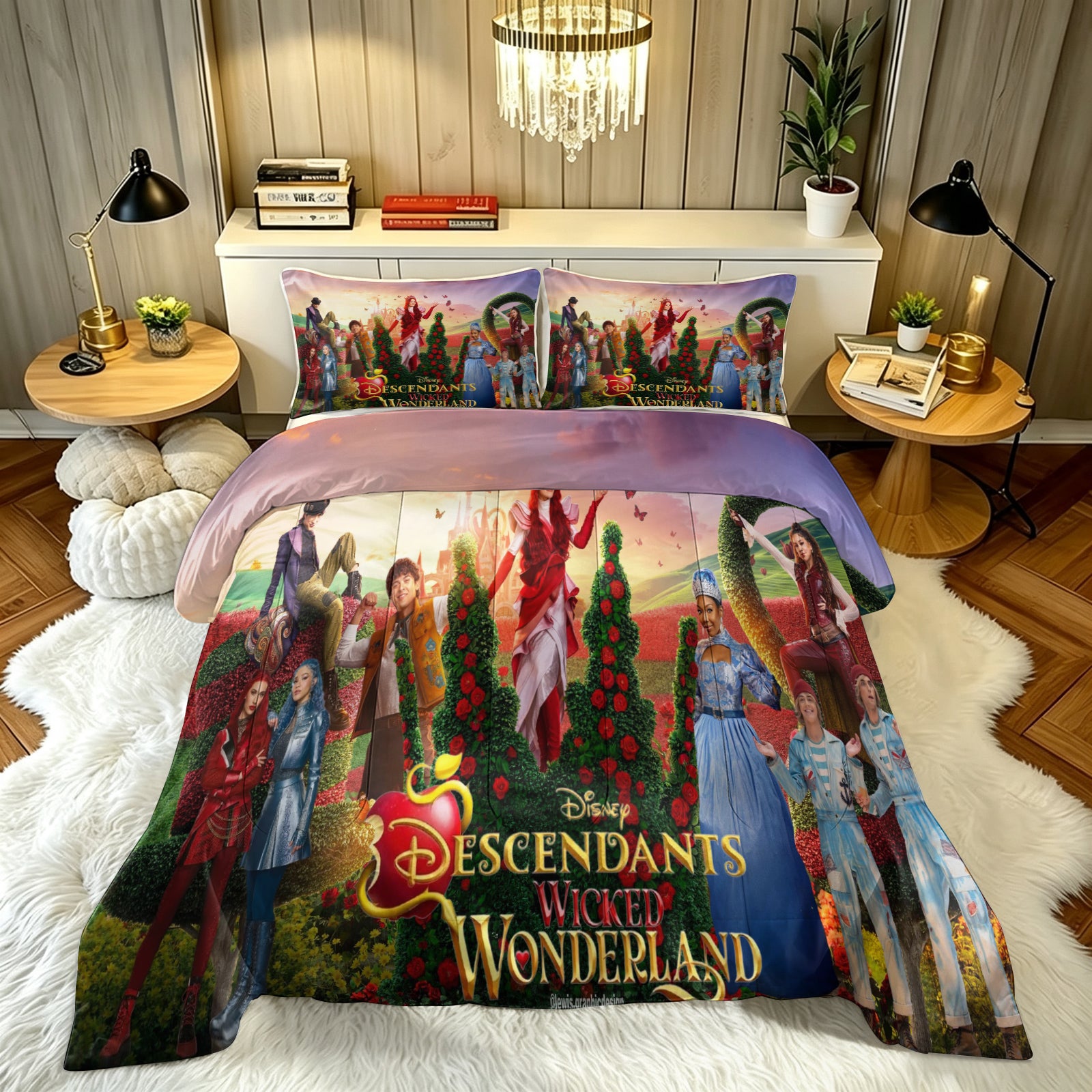 Descendants Wicked Wonderland Comforter Pillowcase Sets Blanket All Season Reversible Quilted Duvet
