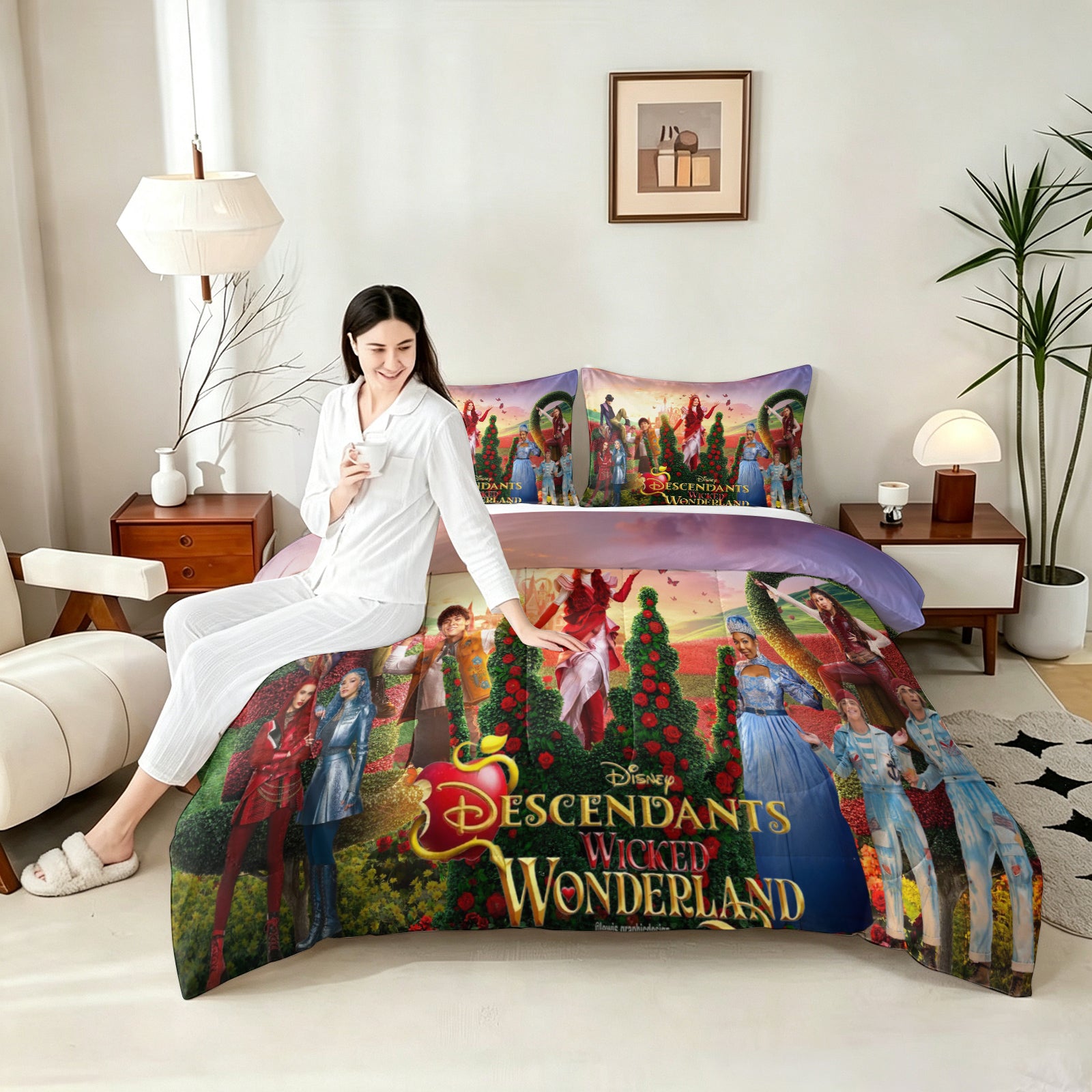 Descendants Wicked Wonderland Comforter Pillowcase Sets Blanket All Season Reversible Quilted Duvet