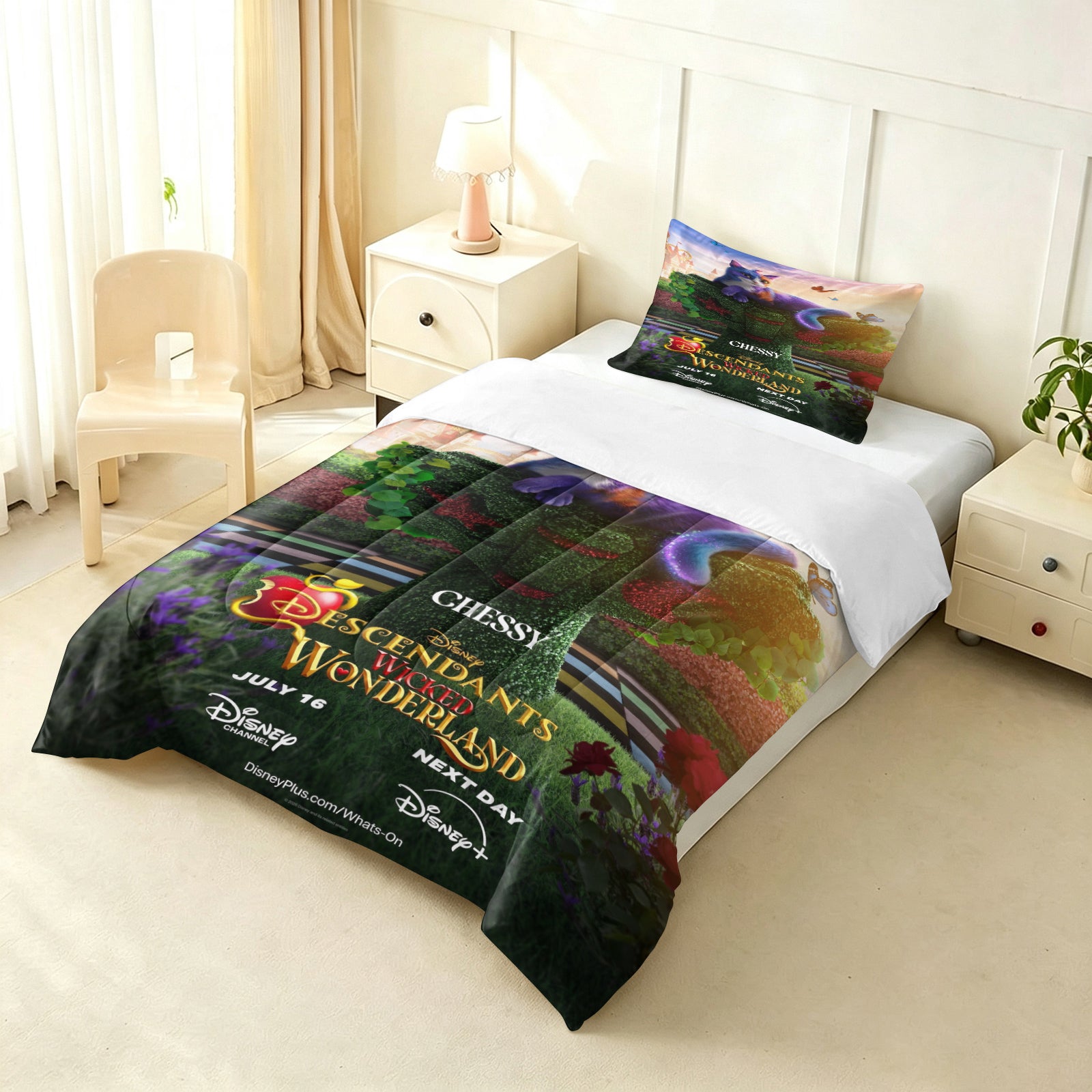 Descendants Wicked Wonderland Comforter Pillowcase Sets Blanket All Season Reversible Quilted Duvet