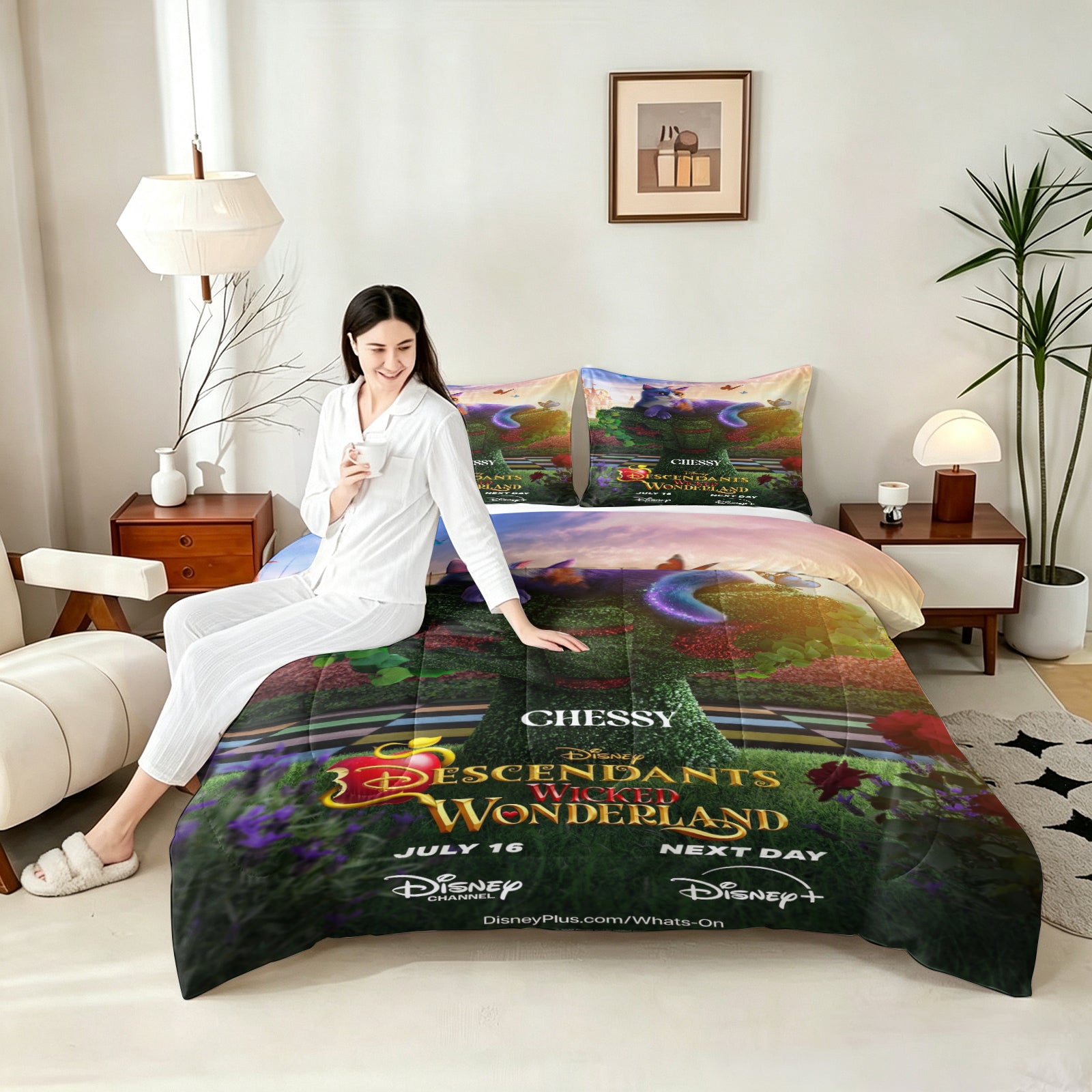 Descendants Wicked Wonderland Comforter Pillowcase Sets Blanket All Season Reversible Quilted Duvet