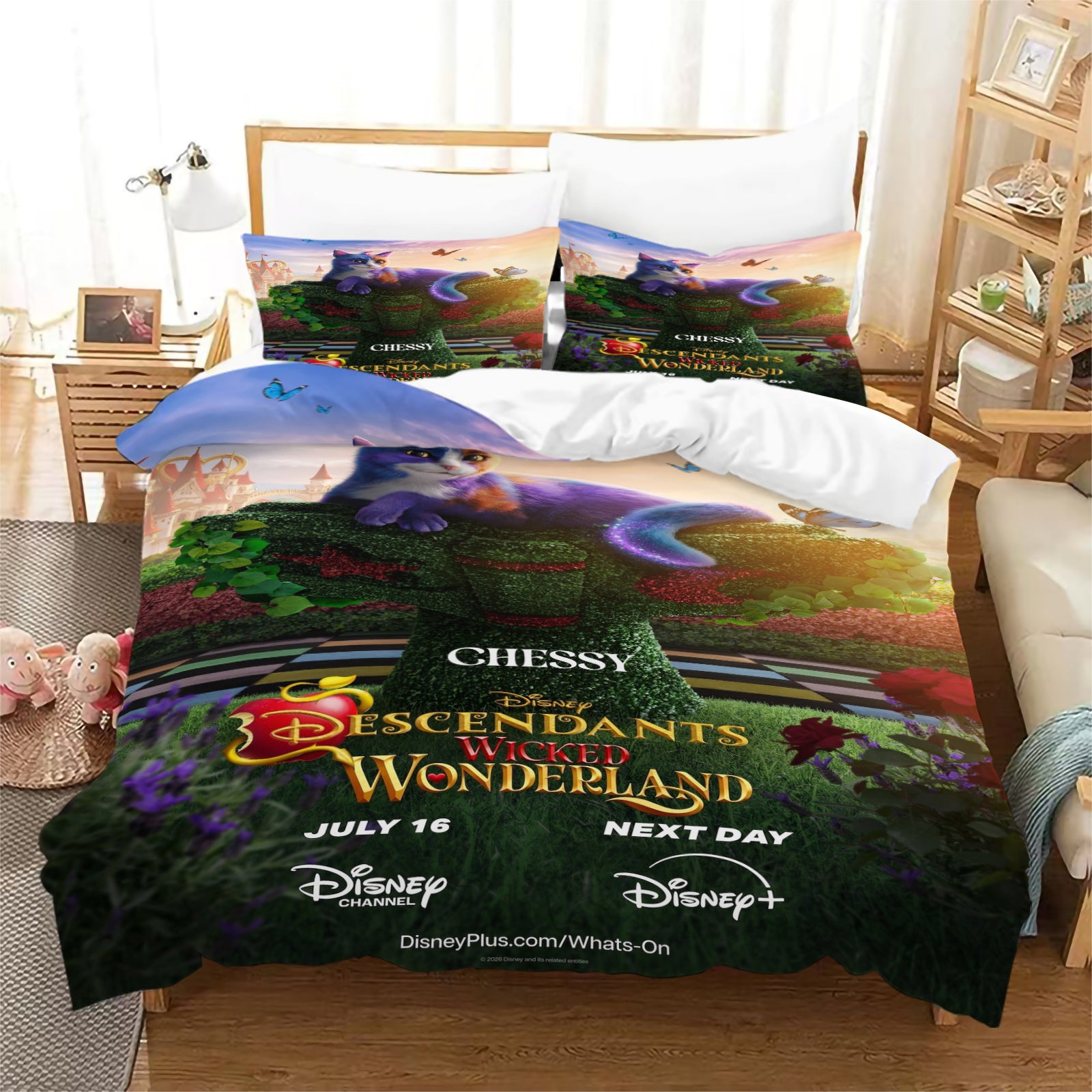 Descendants Wicked Wonderland Duvet Cover Quilt Case Pillowcase Bedding Set Without Filler