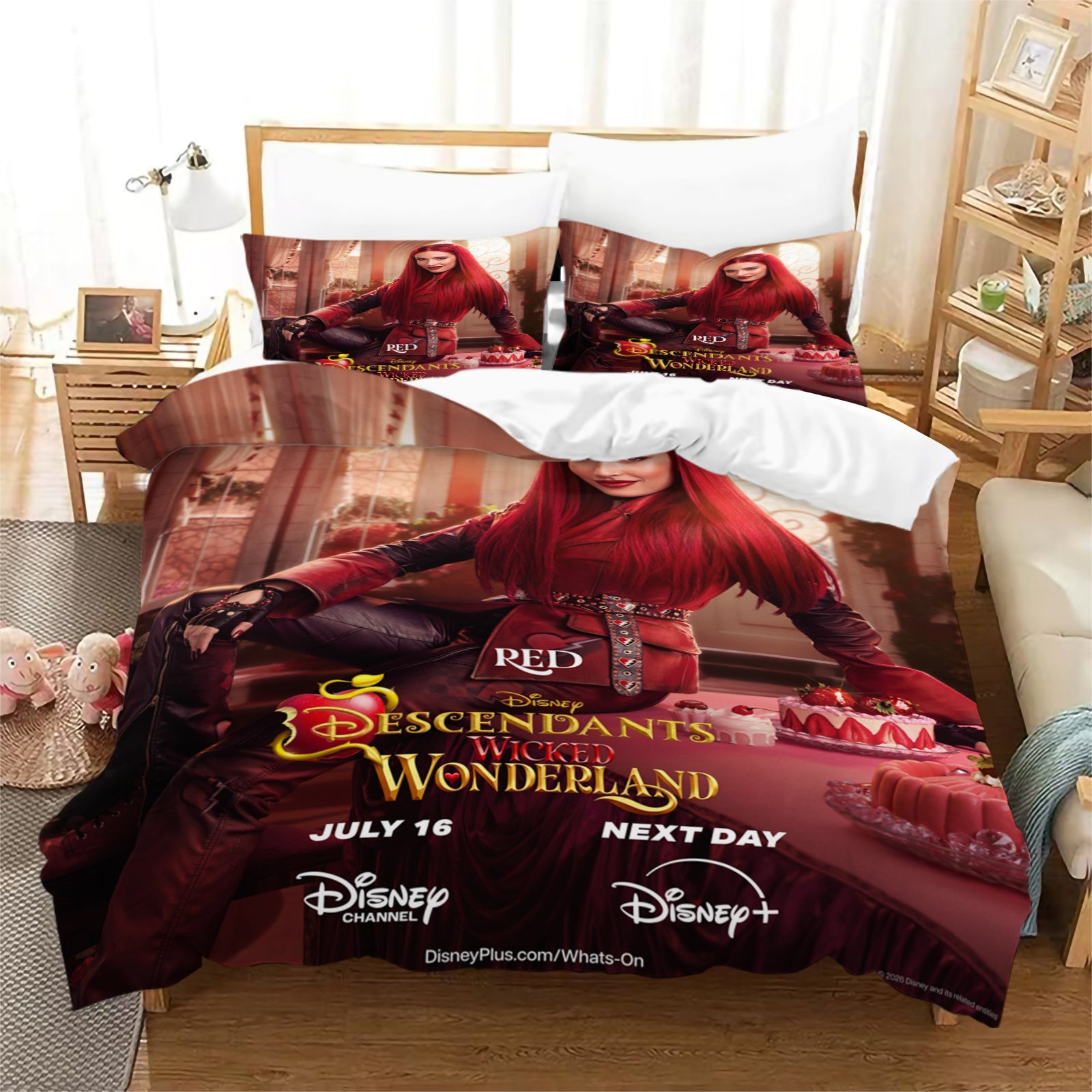 Descendants Wicked Wonderland Duvet Cover Quilt Case Pillowcase Bedding Set Without Filler