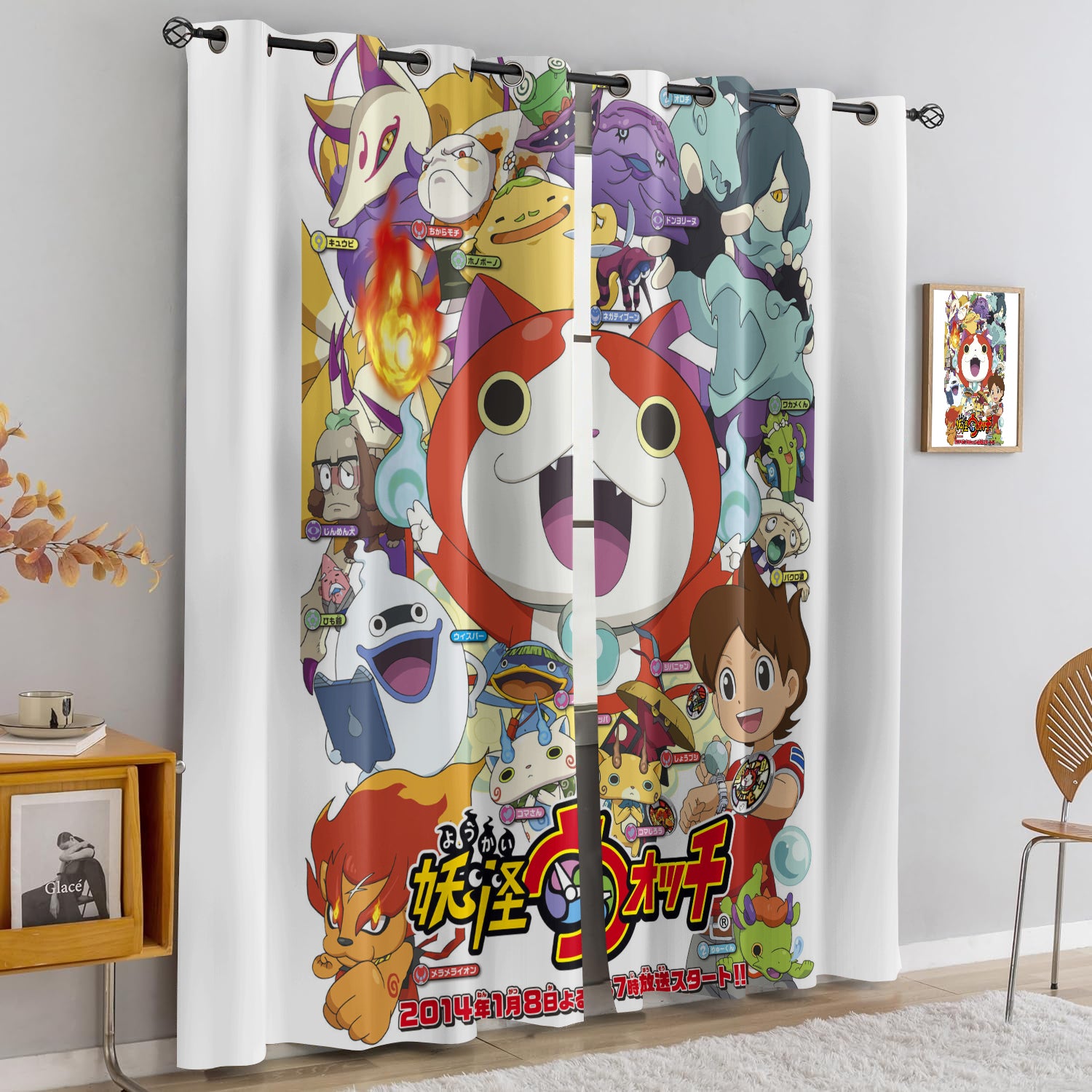 Yo Kai Watch Blackout Curtains Drapes for Window Treatment Set