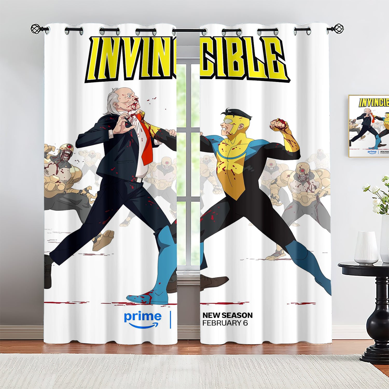 Invincible Season Blackout Curtains Drapes for Window Treatment Set