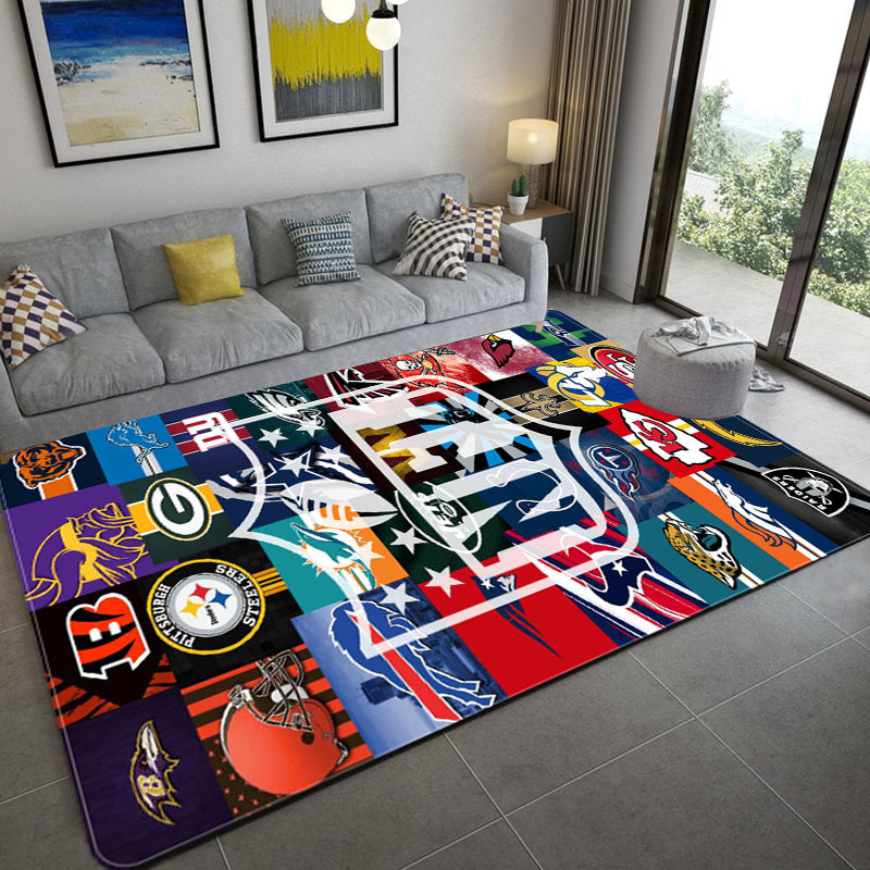 Football Team Logo Rugby Carpet Living Room Bedroom Mats Kitchen Bathroom Rugs