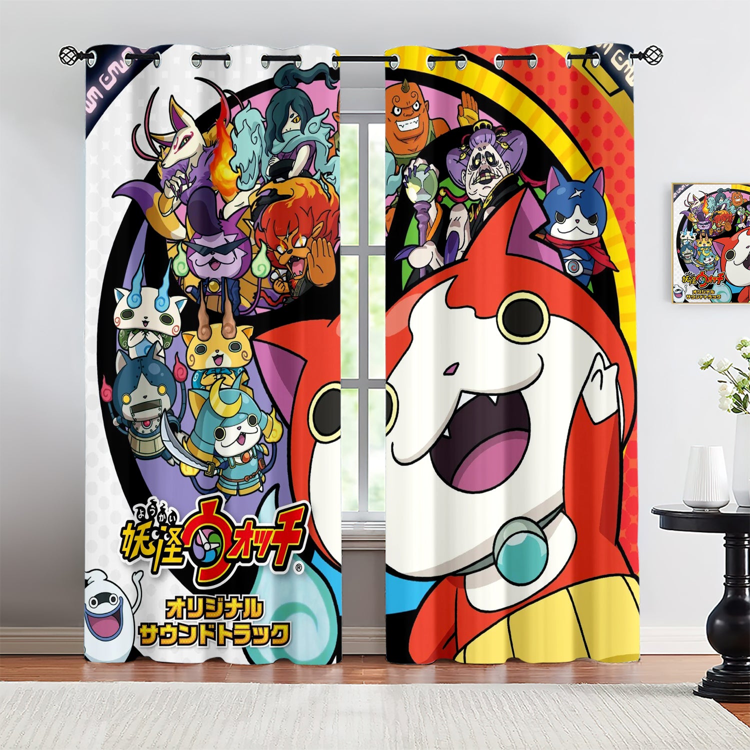 Yo Kai Watch Blackout Curtains Drapes for Window Treatment Set