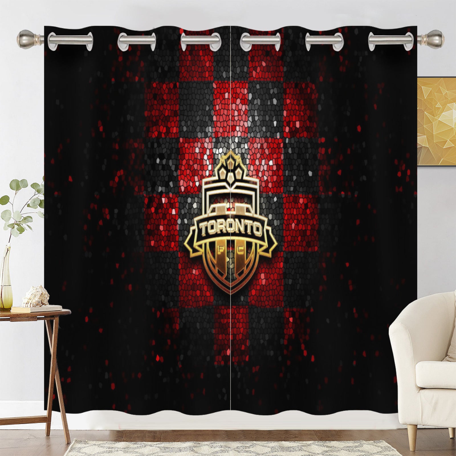 Toronto Soccer Blackout Curtains Drapes For Window Treatment Set
