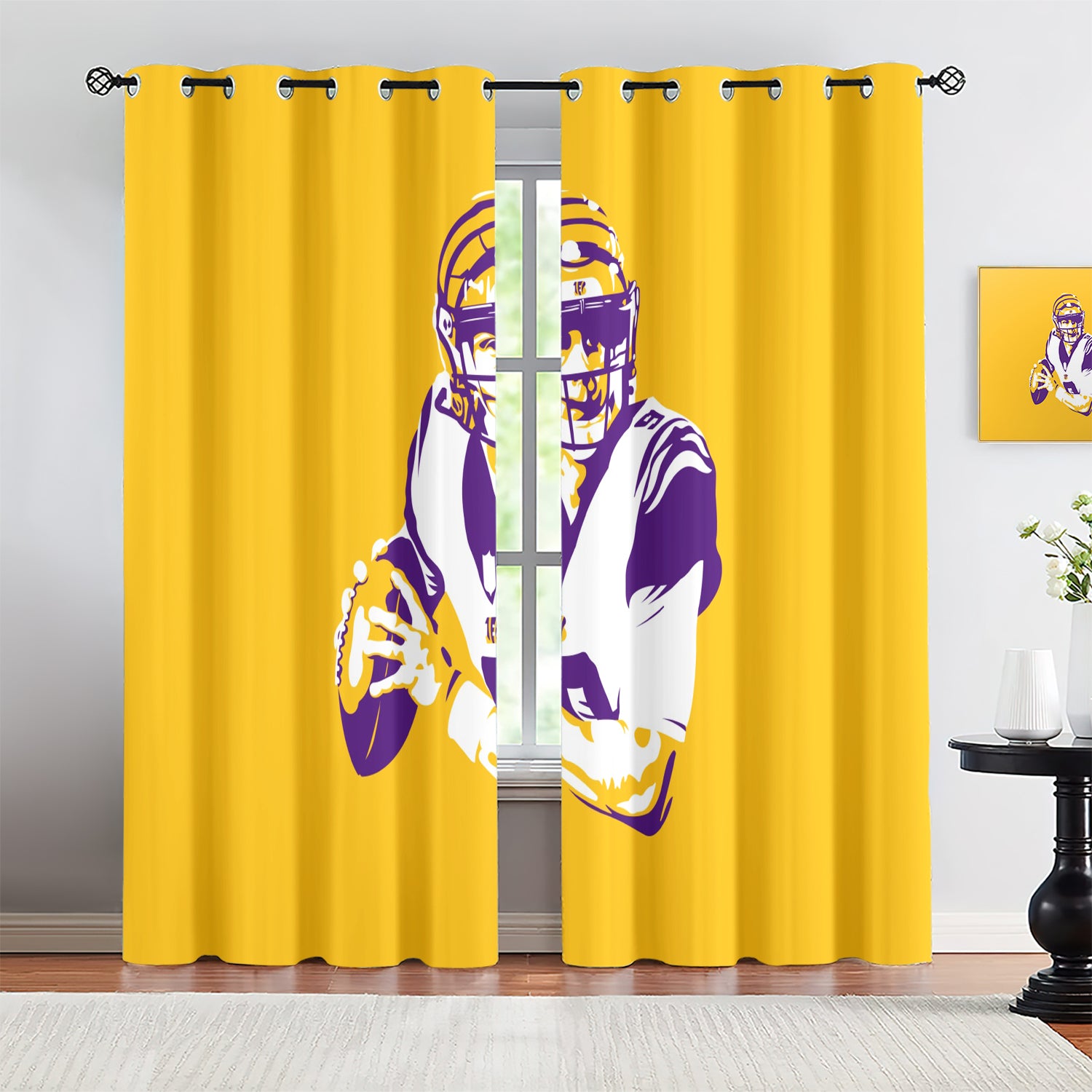 Joe Burrow Blackout Curtains Drapes for Window Treatment Set