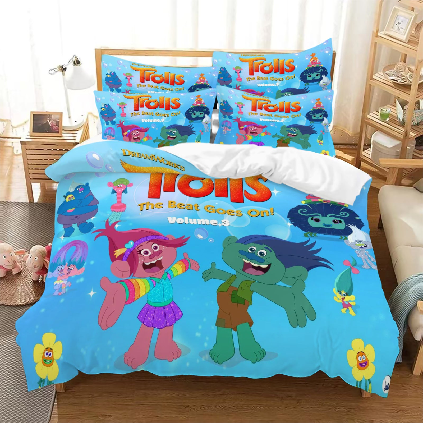2025 New Trolls The Beat Goes On Duvet Cover Quilt Case Pillowcase Bedding Set Without Filler