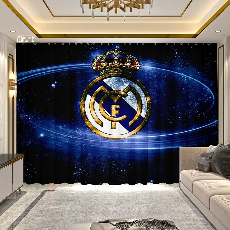 2025 New Real Madrid Football Club Curtains Blackout Window Treatments Drapes Room Decor