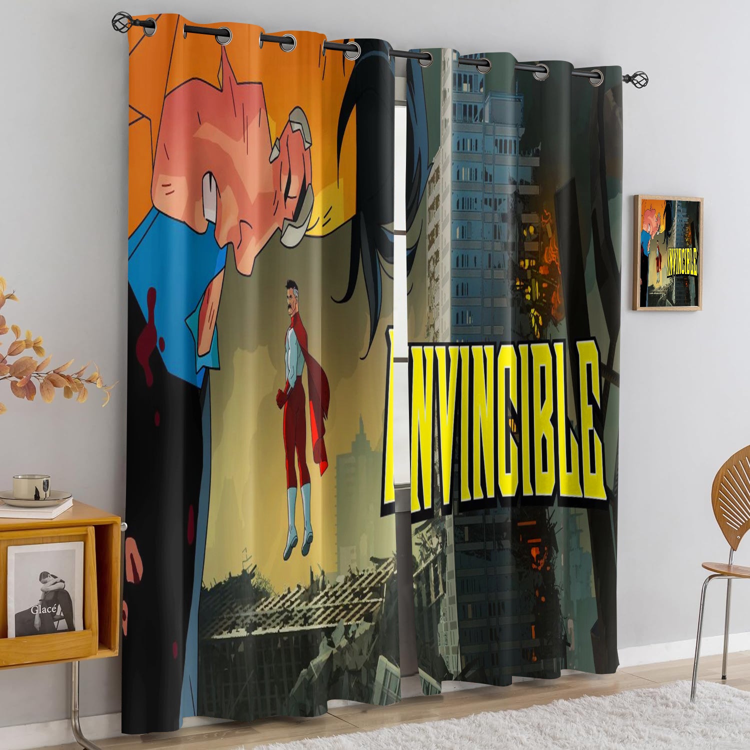 Invincible Season Blackout Curtains Drapes for Window Treatment Set