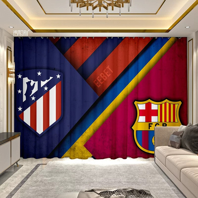 2025 New Barcelona Football Club Curtains Blackout Window Treatments Drapes Room Decor