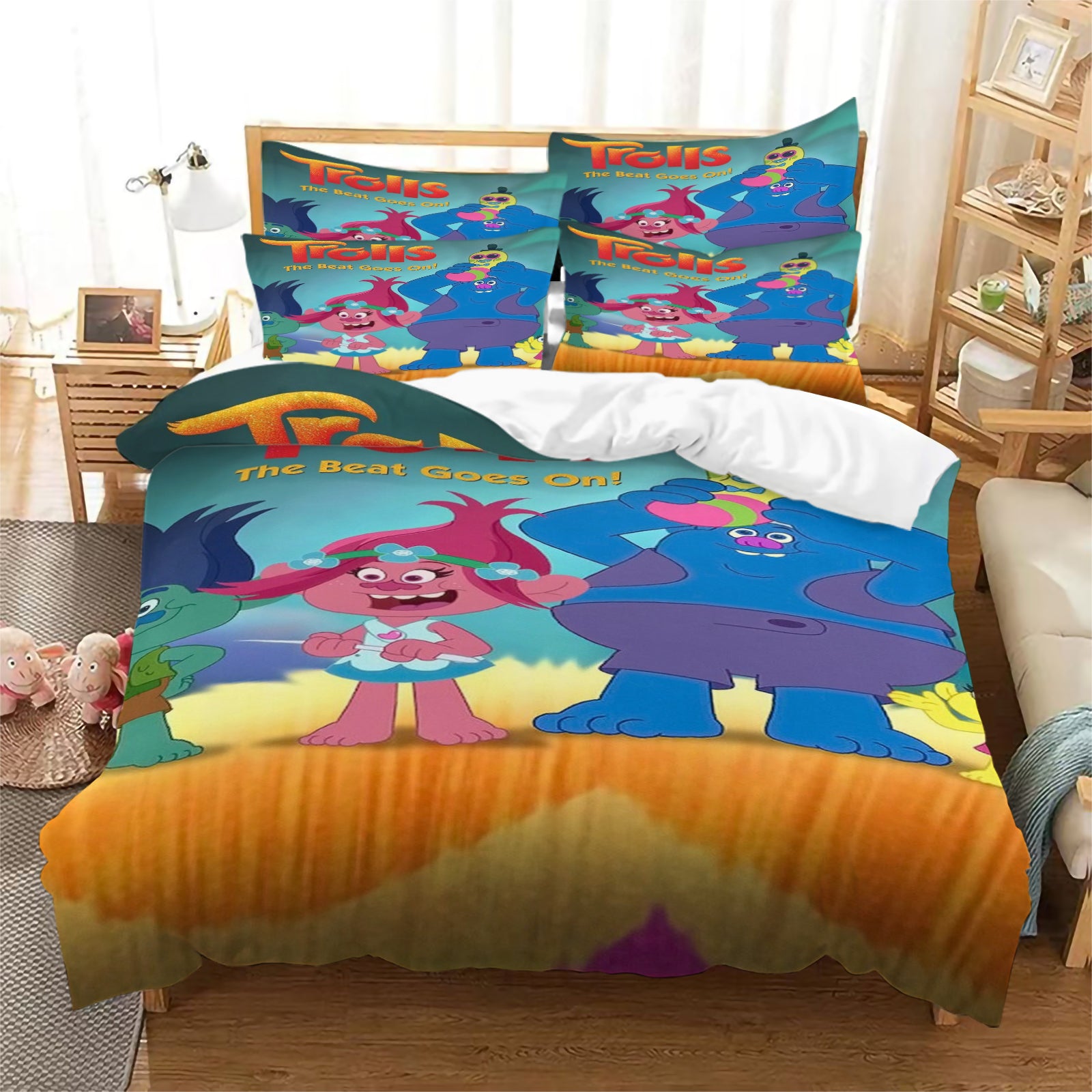 2025 New Trolls The Beat Goes On Duvet Cover Quilt Case Pillowcase Bedding Set Without Filler
