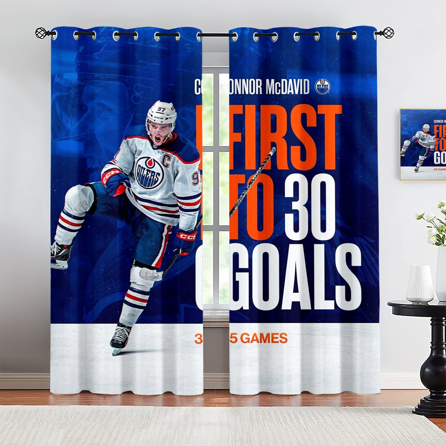 Connor Mcdavid Blackout Curtains Drapes for Window Treatment Set