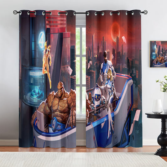 Marvel Rivals Fantastic Four Blackout Curtains Drapes For Window Treatment Set 1500