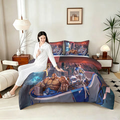 ‌Marvel Rivals Fantastic Four Comforter Pillowcase Sets Blanket All Season Reversible Quilted Duvet