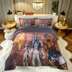 ‌Marvel Rivals Fantastic Four Comforter Pillowcase Sets Blanket All Season Reversible Quilted Duvet