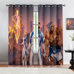 Marvel Rivals Fantastic Four Blackout Curtains Drapes For Window Treatment Set