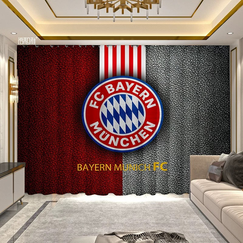 2025 New Bayern Munich Football Club Curtains Blackout Window Treatments Drapes Room Decor