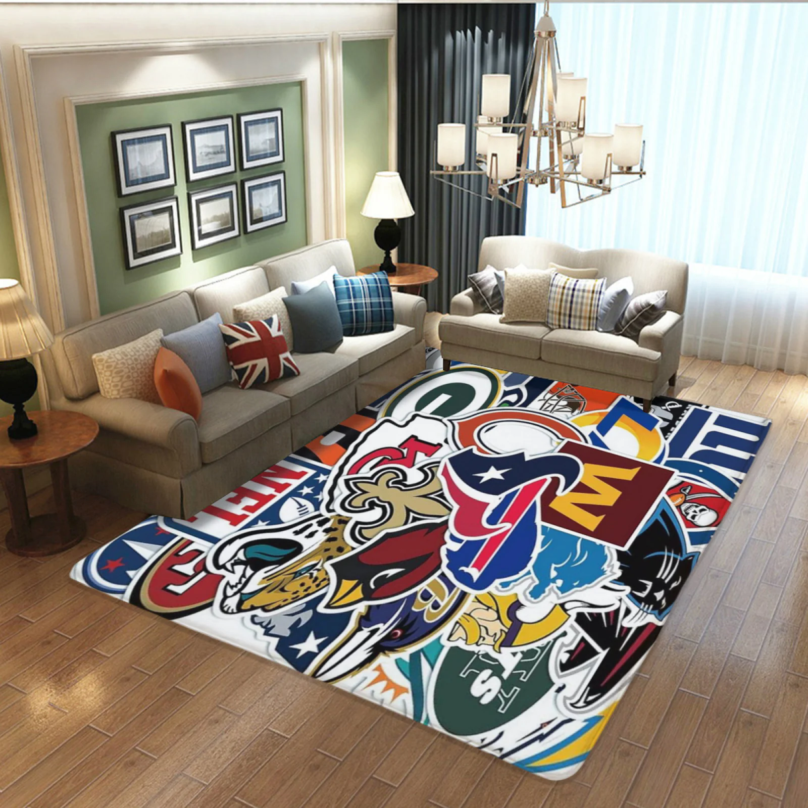 Football Team Carpet Living Room Bedroom Mats Kitchen Bathroom Rugs