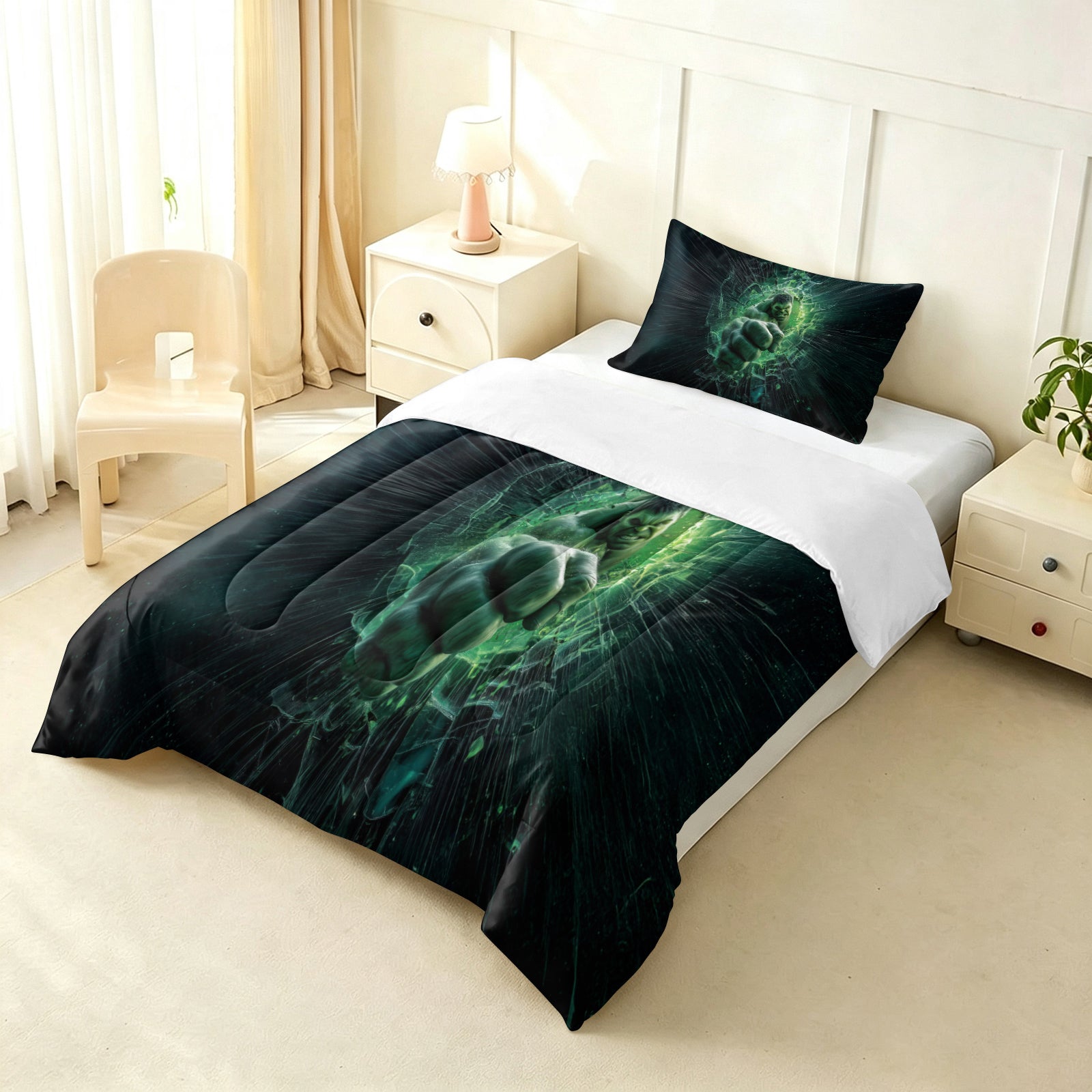 Marvel Rivals Hulk Comforter Pillowcase Sets Blanket All Season Reversible Quilted Duvet