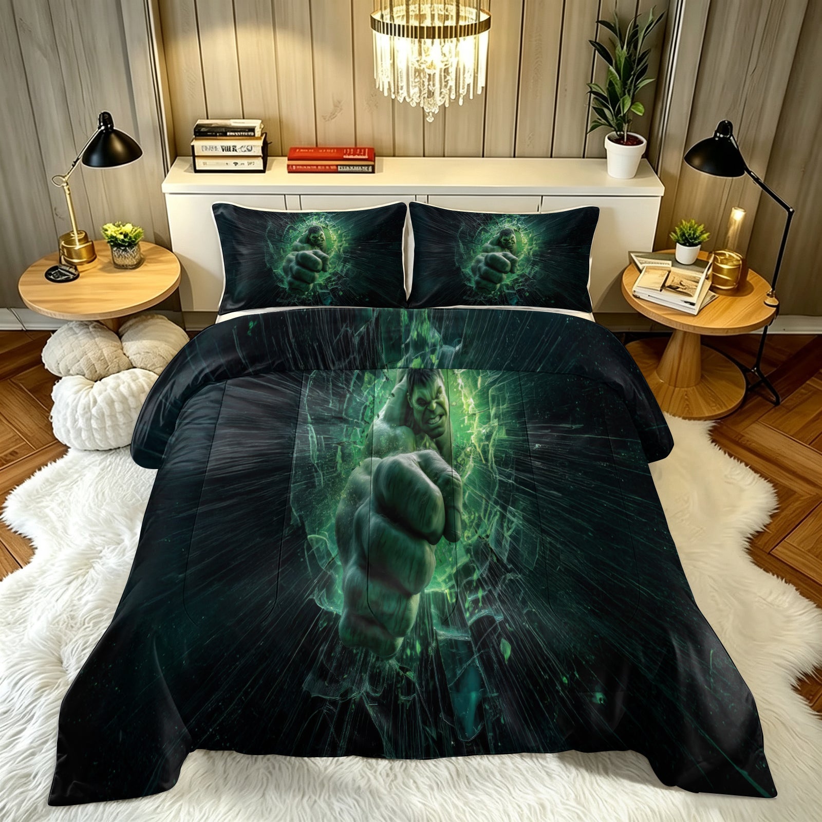 Marvel Rivals Hulk Comforter Pillowcase Sets Blanket All Season Reversible Quilted Duvet