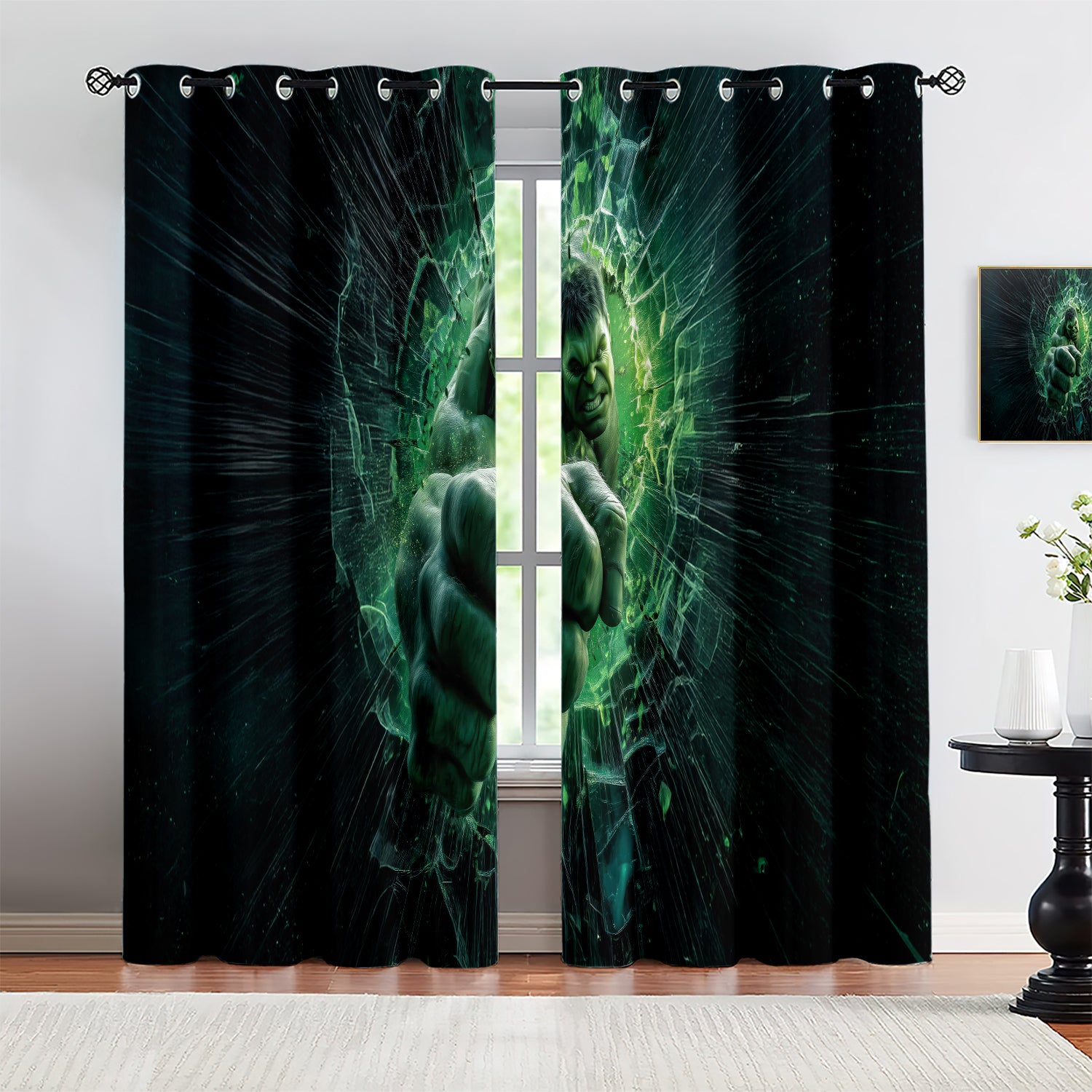 Marvel Rivals Hulk Blackout Curtains Drapes For Window Treatment Set