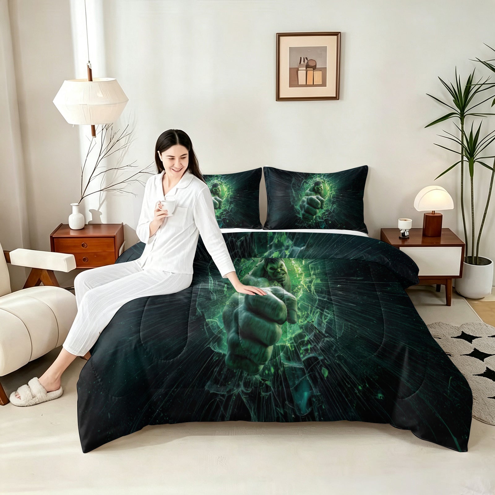 Marvel Rivals Hulk Comforter Pillowcase Sets Blanket All Season Reversible Quilted Duvet