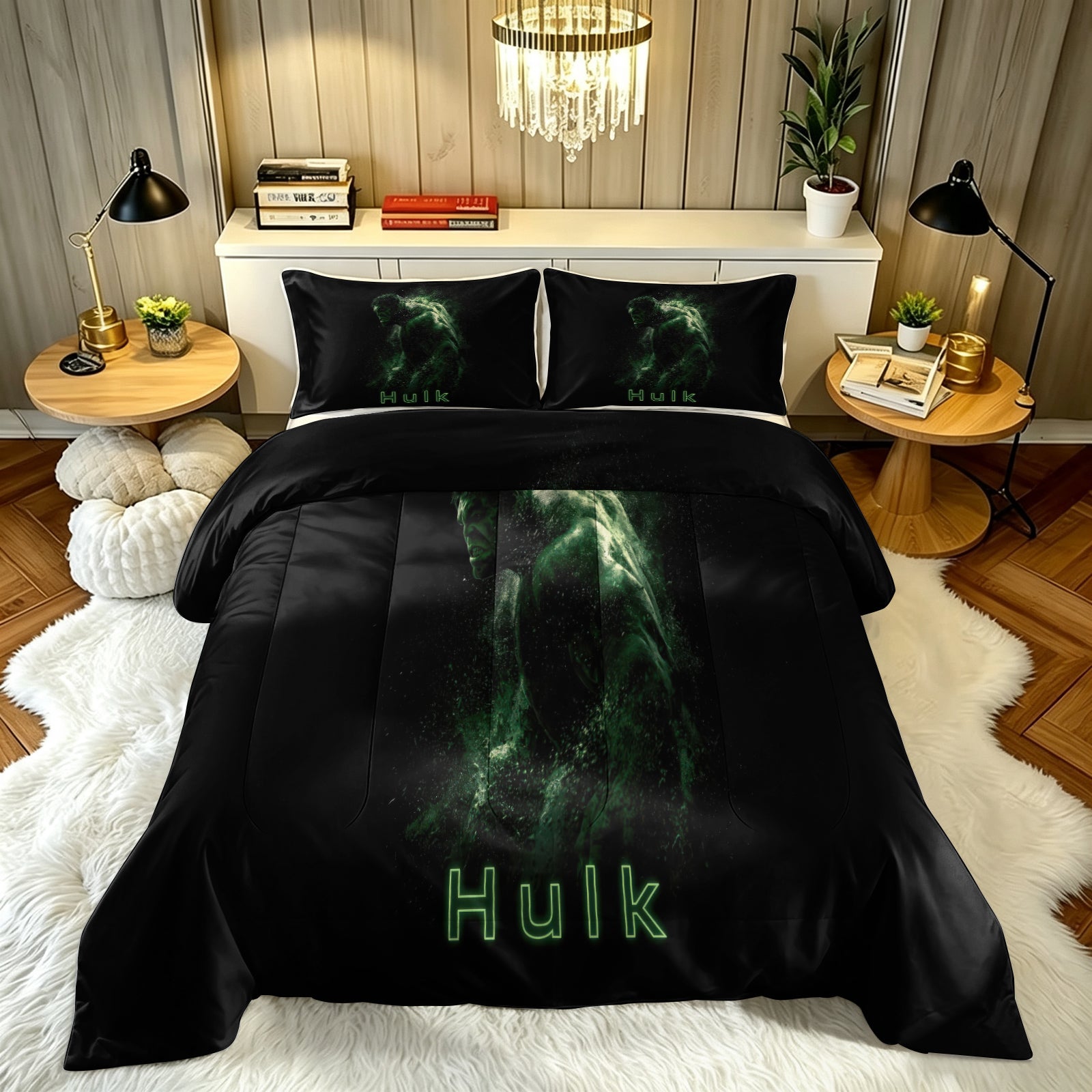 Marvel Rivals Hulk Comforter Pillowcase Sets Blanket All Season Reversible Quilted Duvet