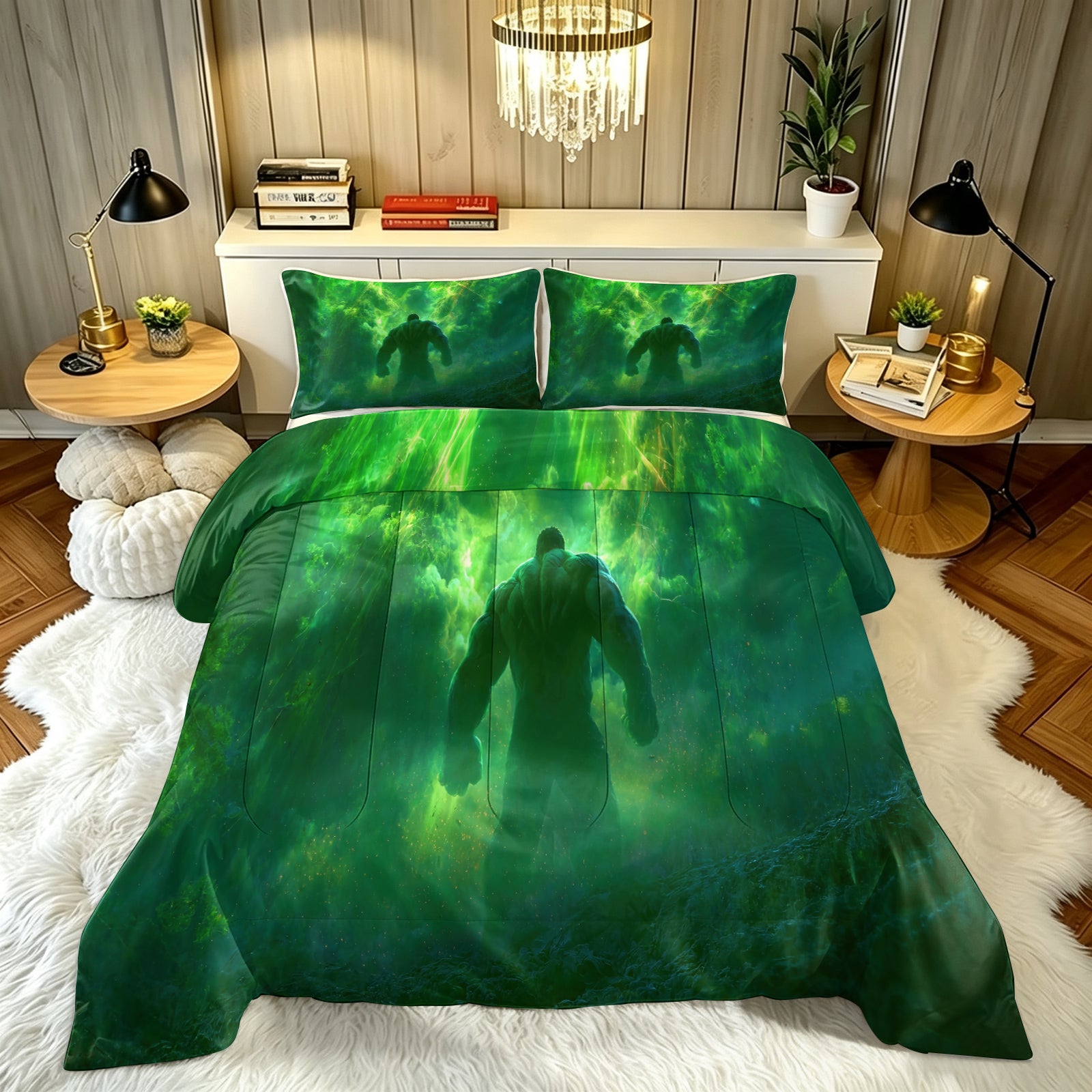 Marvel Rivals Hulk Comforter Pillowcase Sets Blanket All Season Reversible Quilted Duvet
