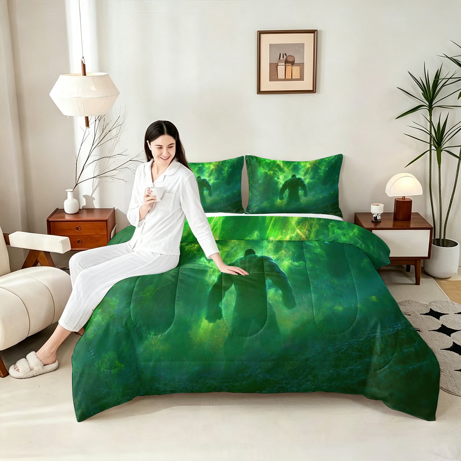 Marvel Rivals Hulk Comforter Pillowcase Sets Blanket All Season Reversible Quilted Duvet
