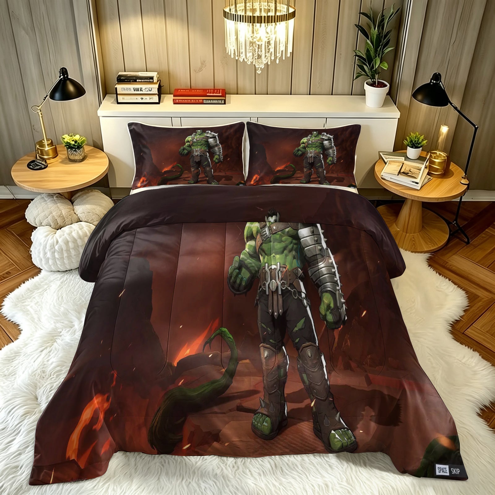 Marvel Rivals Hulk Comforter Pillowcase Sets Blanket All Season Reversible Quilted Duvet