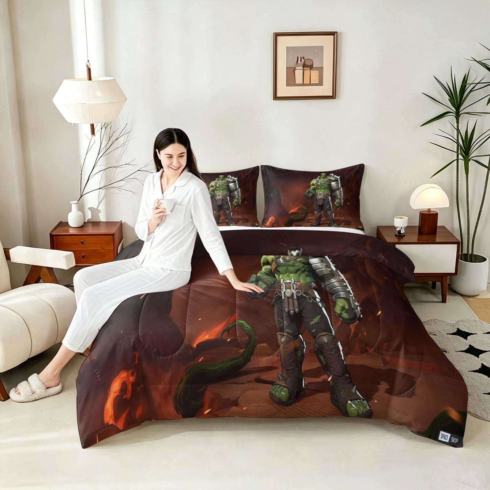Marvel Rivals Hulk Comforter Pillowcase Sets Blanket All Season Reversible Quilted Duvet