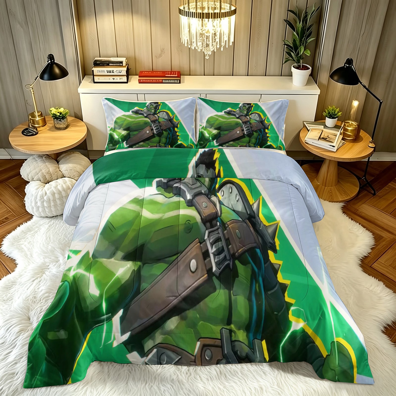 Marvel Rivals Hulk Comforter Pillowcase Sets Blanket All Season Reversible Quilted Duvet
