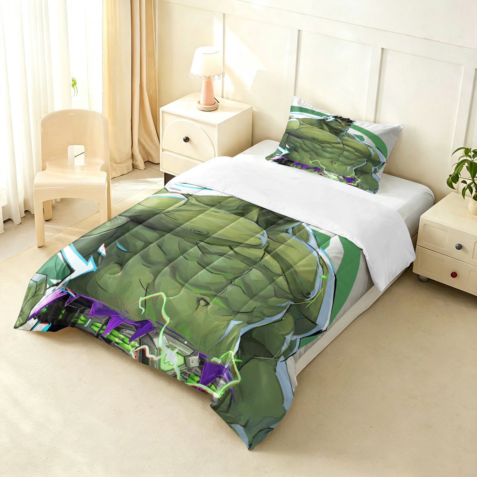 Marvel Rivals Hulk Comforter Pillowcase Sets Blanket All Season Reversible Quilted Duvet