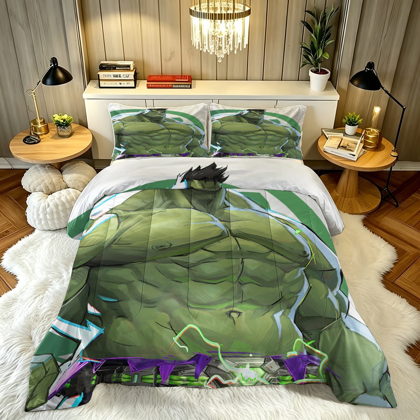 Marvel Rivals Hulk Comforter Pillowcase Sets Blanket All Season Reversible Quilted Duvet