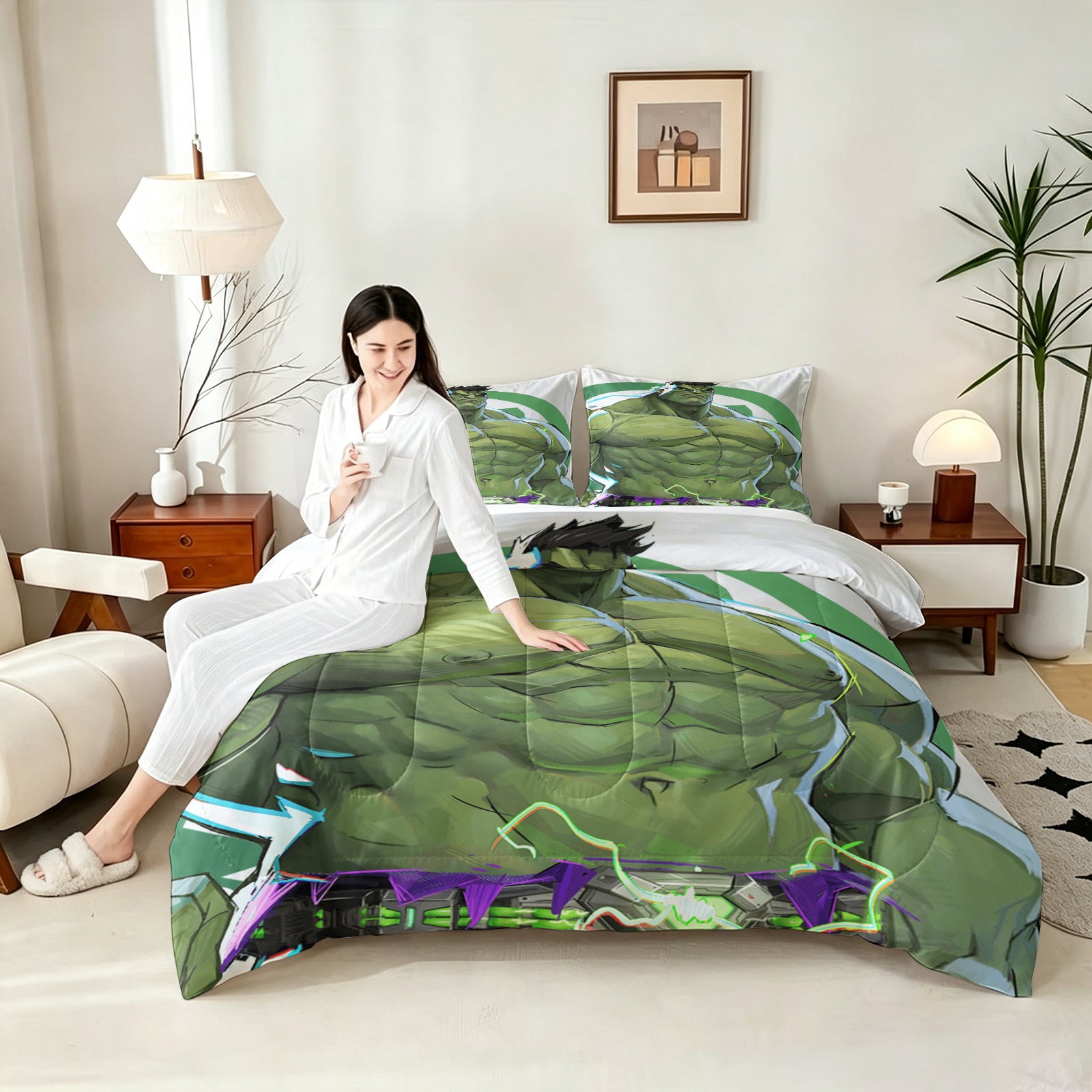 Marvel Rivals Hulk Comforter Pillowcase Sets Blanket All Season Reversible Quilted Duvet
