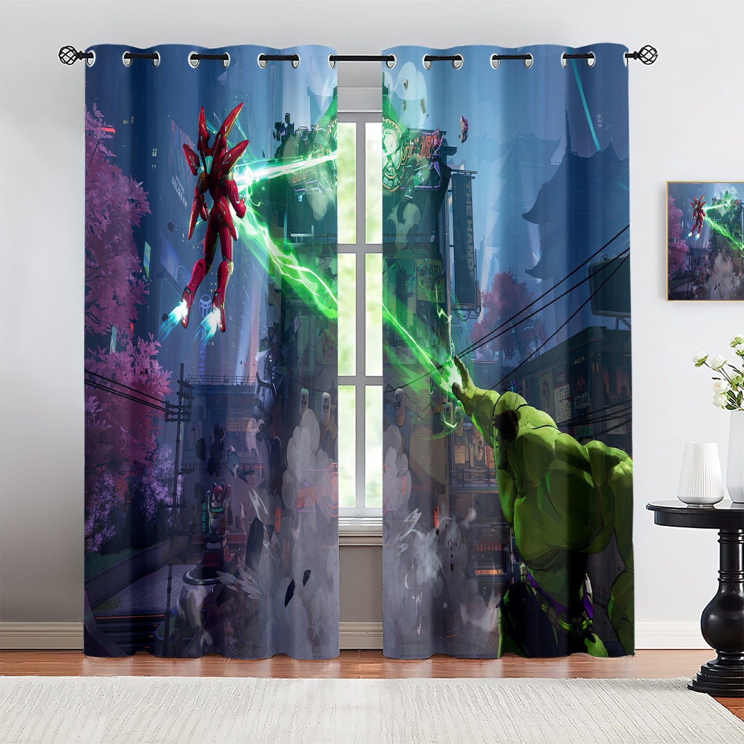 Marvel Rivals Hulk Blackout Curtains Drapes For Window Treatment Set