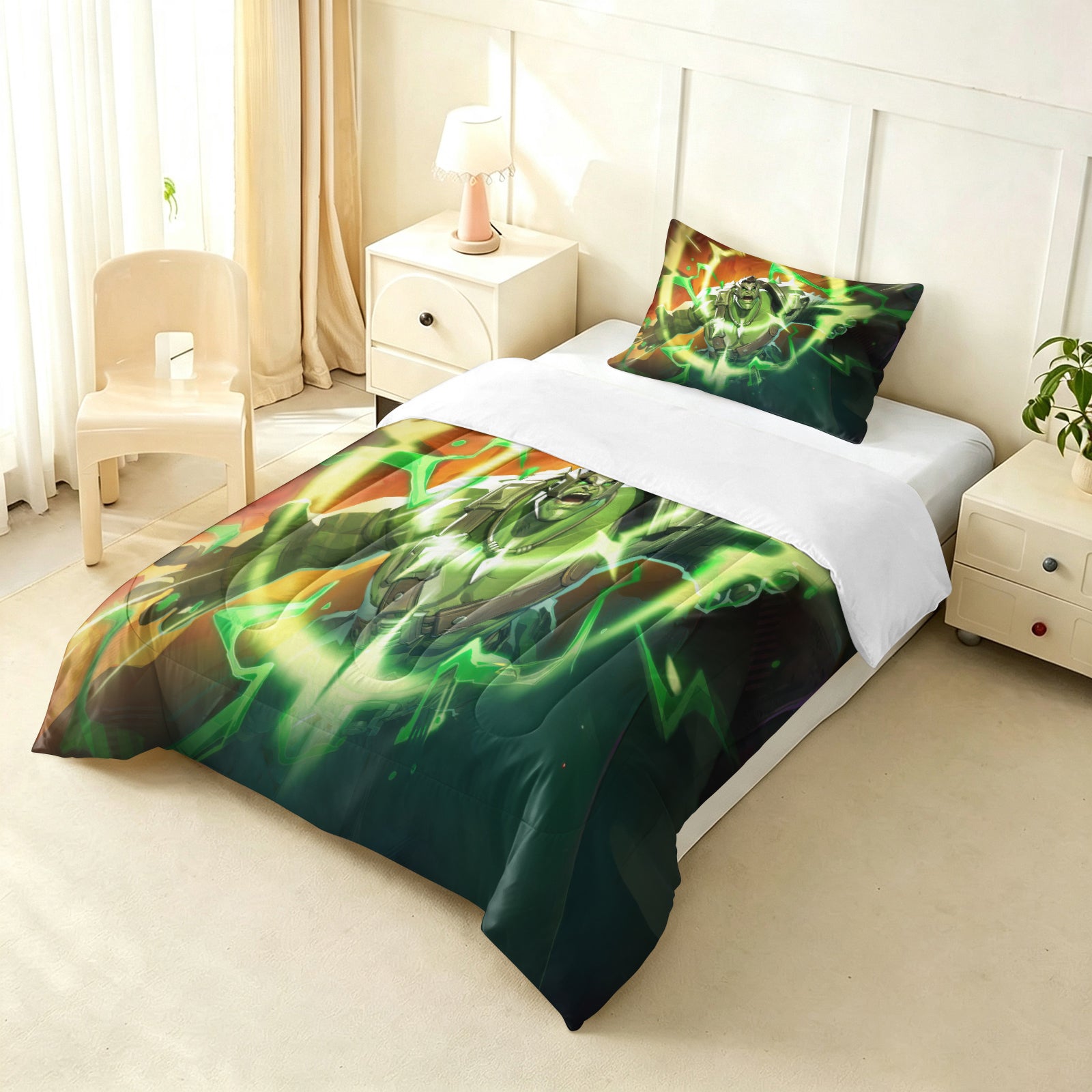 Marvel Rivals Hulk Comforter Pillowcase Sets Blanket All Season Reversible Quilted Duvet