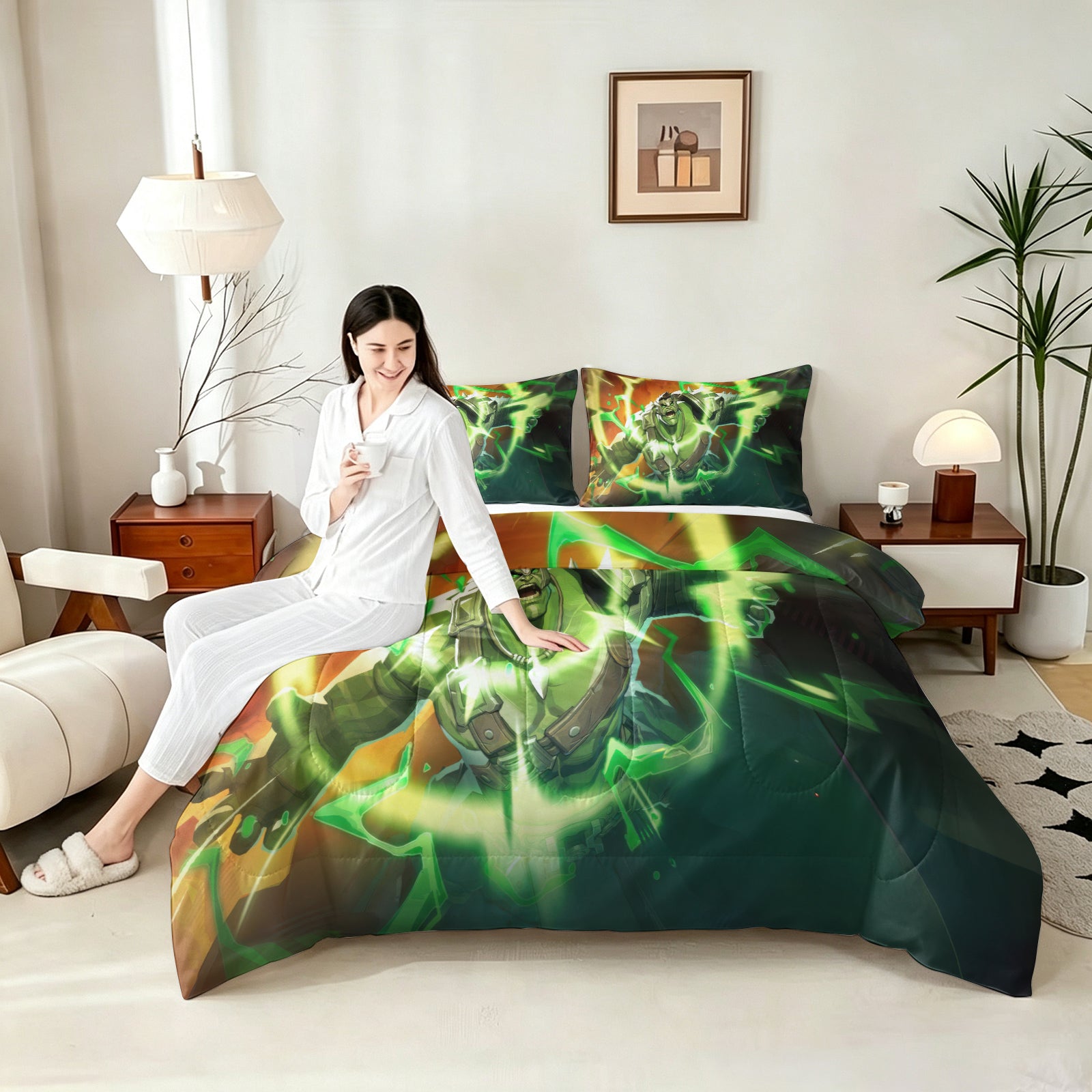 Marvel Rivals Hulk Comforter Pillowcase Sets Blanket All Season Reversible Quilted Duvet