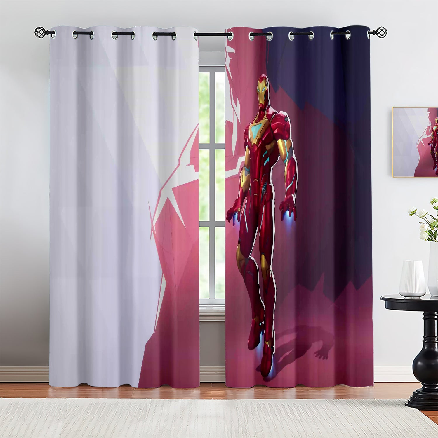 Marvel Rivals Iron Man Blackout Curtains Drapes For Window Treatment Set