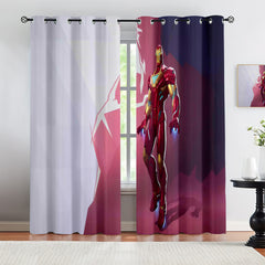 Marvel Rivals Iron Man Blackout Curtains Drapes For Window Treatment Set
