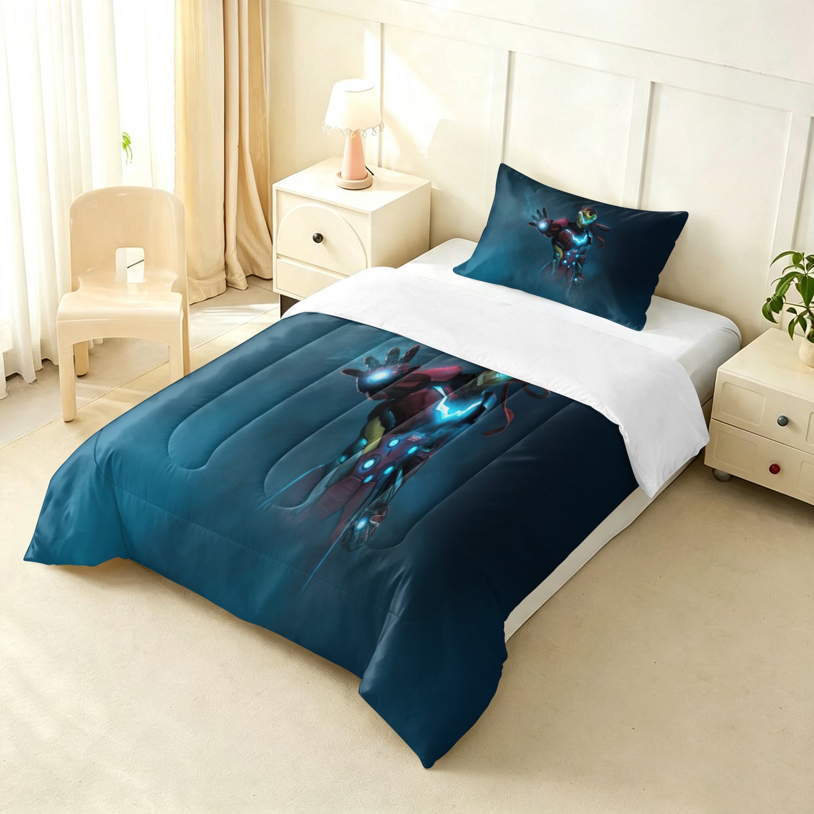 Marvel Rivals Iron Man Comforter Pillowcase Sets Blanket All Season Reversible Quilted Duvet