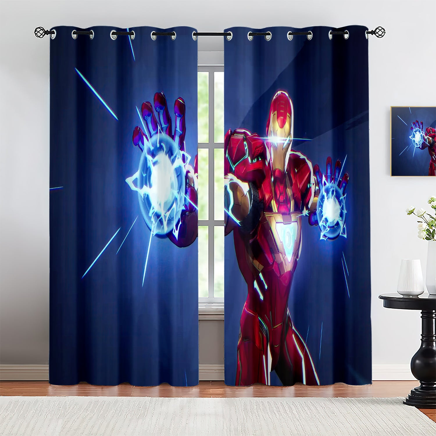 Marvel Rivals Iron Man Blackout Curtains Drapes For Window Treatment Set