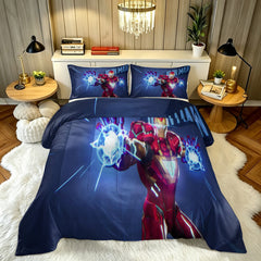 Marvel Rivals Iron Man Comforter Pillowcase Sets Blanket All Season Reversible Quilted Duvet