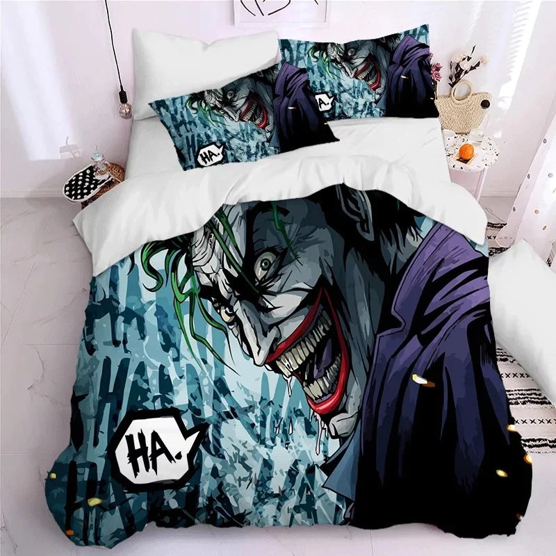 Joker Arthur Fleck Clown Duvet Cover Quilt Case Pillowcase Bedding Set