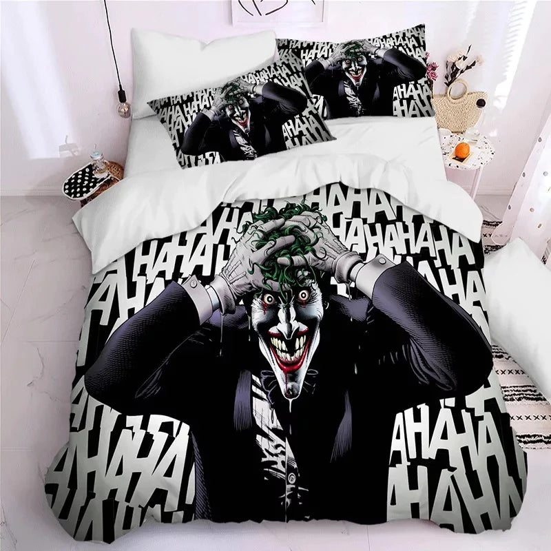 Joker Arthur Fleck Clown Duvet Cover Quilt Case Pillowcase Bedding Set