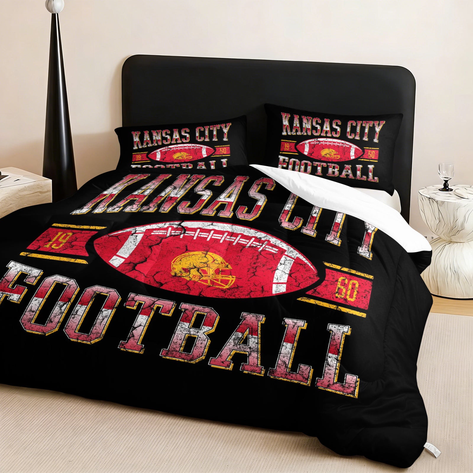 Kansas City Chiefs Comforter Pillowcase Sets Blanket All Season Reversible Quilted Duvet