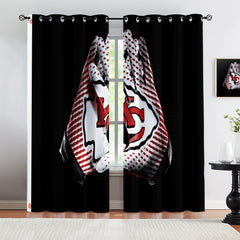 Kansas City Chiefs Blackout Curtains Drapes For Window Treatment Set