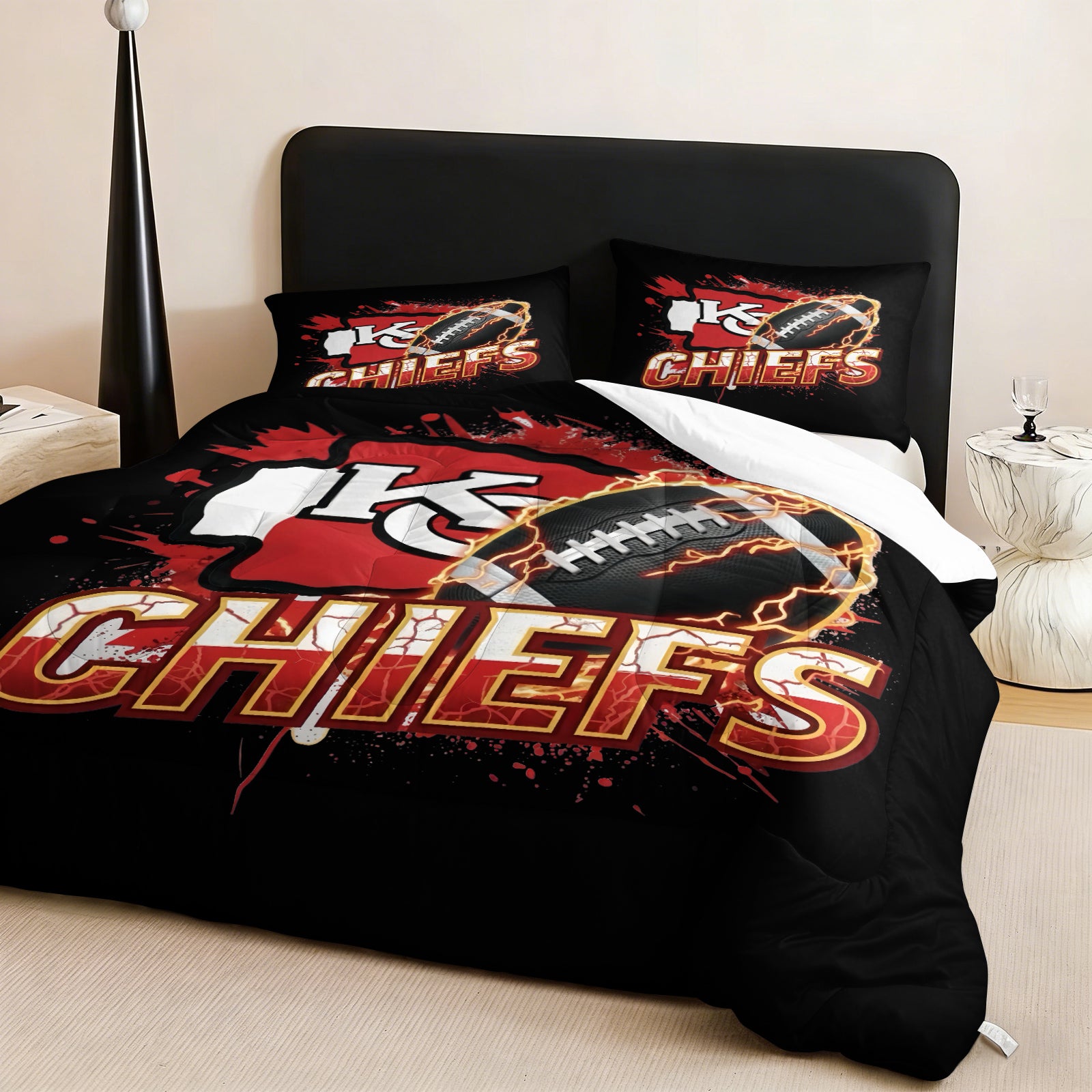 Kansas City Chiefs Comforter Pillowcase Sets Blanket All Season Reversible Quilted Duvet